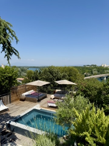 Piscine privée de Villa Veduta au coucher du soleil